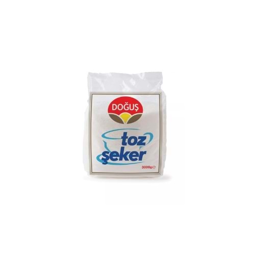 DOĞUŞ TOZ ŞEKER 3 KG (KOLİ İÇİ 8 AD)