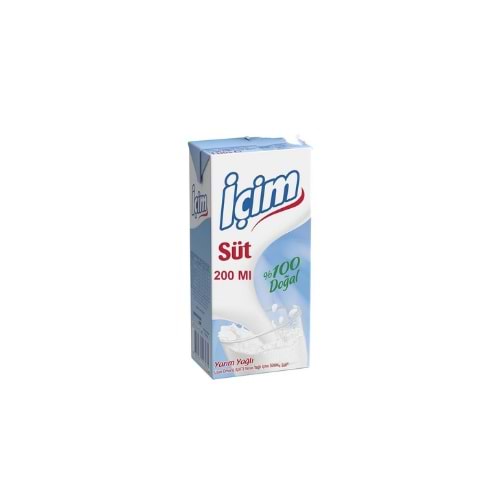 İÇİM SÜT YARIM YAĞLI 200 ML (KOLİ İÇİ 27 AD)
