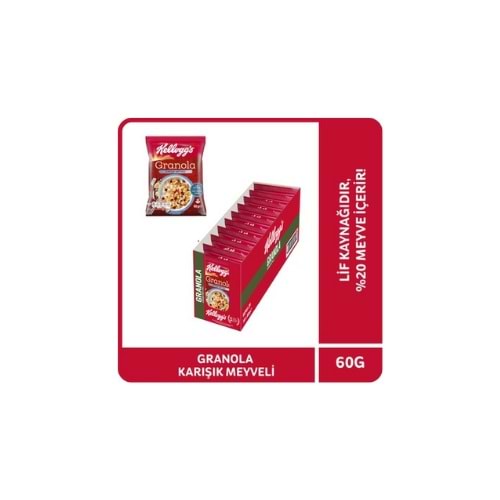 KELLOGS GRANOLA ÇİK.FINDIK 60GR(KOLİ İÇİ 10 AD)