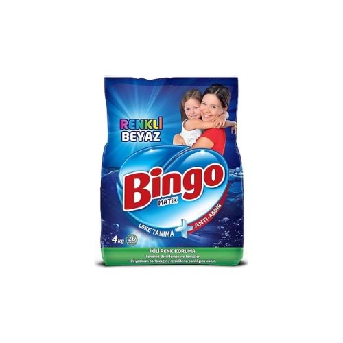 BİNGO MATİK RENKLI-BEYAZ 4 KG 1