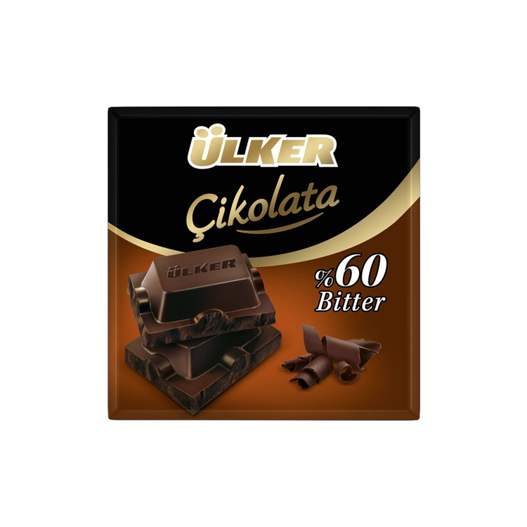 Ülker Bitter Kare Çikolata %60 Kakaolu 60 Gr