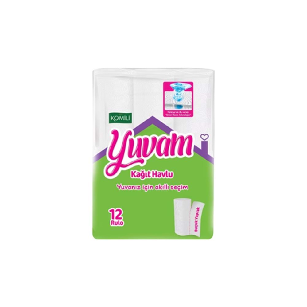 KOMİLİ YUVAM KAĞIT HAVLU 12 LI 2 KATLI (KOLİ İÇİ 4 AD)