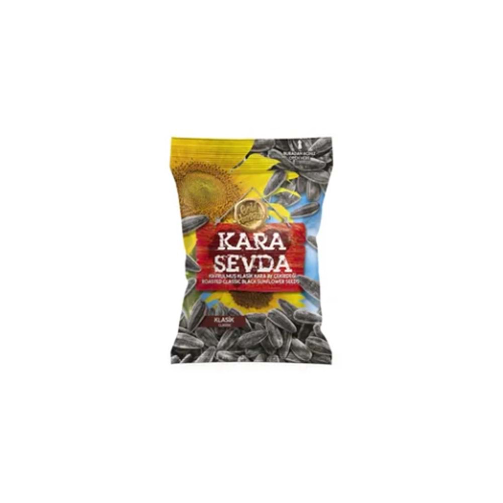 KARA SEVDA KLASİK TUZLU SİYAH AY ÇEKİRDEĞİ 250 GR
