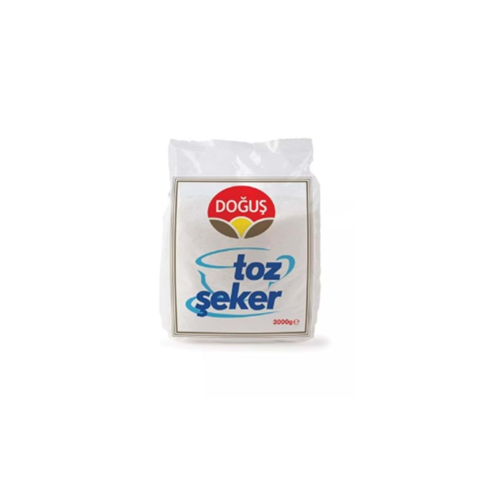 DOĞUŞ TOZ ŞEKER 3 KG (KOLİ İÇİ 8 AD)