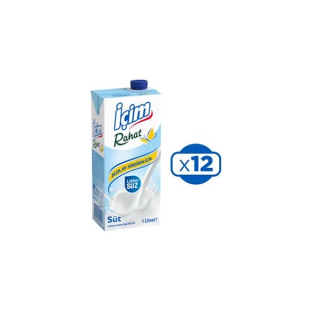 İÇİM LAKTOZSUZ SÜT 1 LT(KOLİ İÇİ 12 AD)
