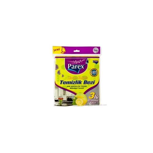 PAREX LİMON KOKULU TEMİZLİK BEZİ 3 LÜ(PAKET İÇİ 12 AD)