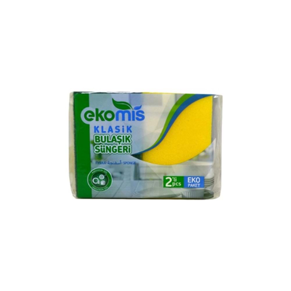 EKOMİS KLS.2 Lİ YEŞİL DÜZ SÜNGER(KOLİ İÇİ 24LÜ)