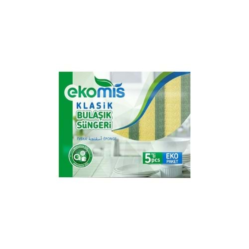 EKOMİS KLASİK 5 Lİ DÜZ YEŞİL SÜNGER (KOLİ İÇİ 24 AD)