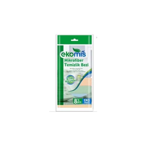 EKOMİS MİKROFİBER TEMİZLİK BEZİ 8'Lİ EKO PAKET(KOLİ İÇİ 24 AD)