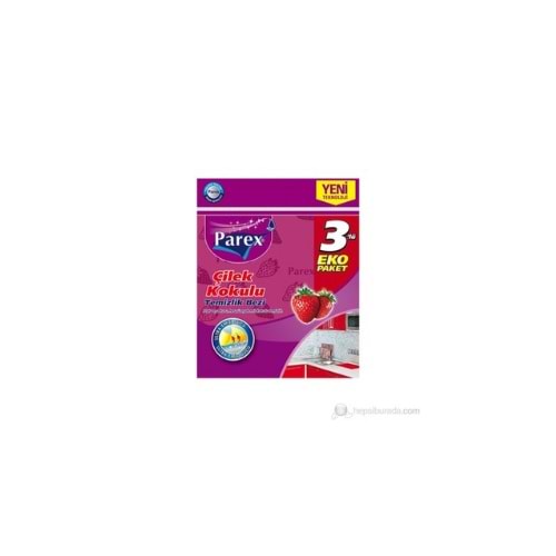 PAREX ÇİLEK KOKULU TEMİZLİK BEZİ 3 LÜ(PAKET İÇİ 12 AD)