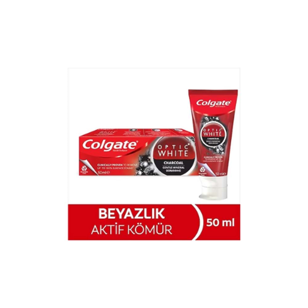 COLGATE DİŞ M.OPTIC WHİTE AKTİF KÖMÜR 50 ML(PAKET İÇİ 12 AD)