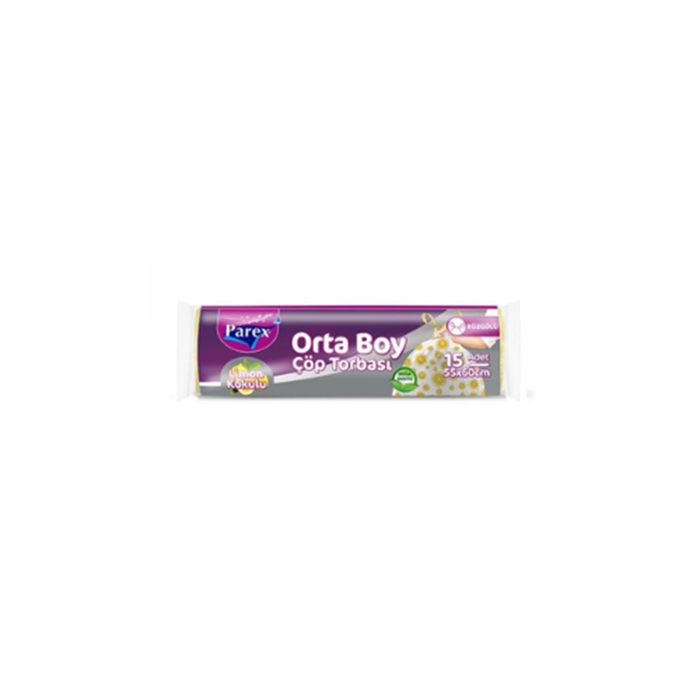 PAREX BÜZGÜLÜ ÇÖP TORBASI LİMON ORTA BOY (KOLİ İÇİ 25 AD)