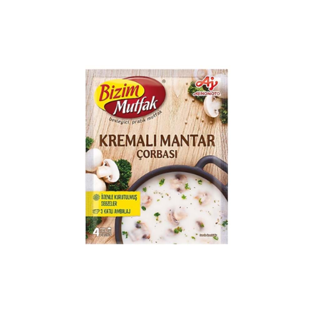 BİZİM ÇORBA KREMALI MANTAR 65GR(KOLİ İÇİ 72)